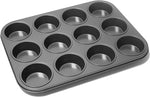 Muffin Tray 12 Cupcake Tin Non Stick Carbon Steel Baking Pan Yorkshire Pudding