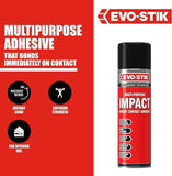 Evo Stick High Strength Impact Spray Contact Adhesive Multi Purpose Glue 500ml