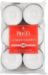 Prices Large Maxi TeaLight Night Lights 10 HOUR LONG BURN Candles-24 Pack