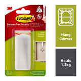 Command™ Large Canvas Hanger 1 Hook, 2 Adhesive Strips White