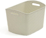 Curver My Style Nestable Rattan Storage Box Basket With Handles 28 Litre XL