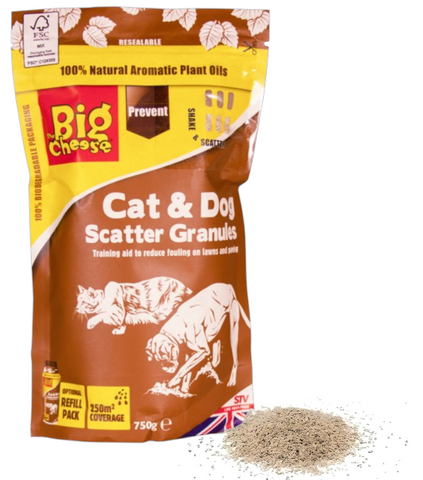 Big Cheese Cat & Dog Scatter Granules Repellant Humane Deterrent For Garden 750g