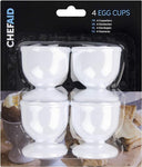 Chef Aid White Egg Cup Set Breakfast Boiled Novelty Egg Holder Kitchen Home Food
