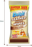 Leather Wipes Surface Cleaning Conditioning For Car Sofa On Dirt Grime 3 x 50PK