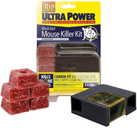 Big Cheese Rat Mouse Killer Blocks Bait Control Kit Quick & Safe Control Rodent