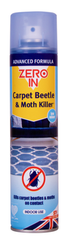 Zero In Carpet Beetle And Moth Killer Aerosol Spray Antibacterial  300ml