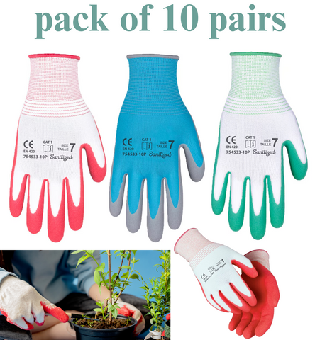 Gardening Gloves Safety Protective Garden Work Latex Coated Ladies Men ONE SIZE