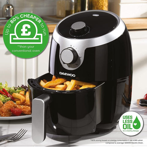 Air Fryer Rapid Healthy Cooker Oven Low Fat Oil Free Food Frying Kitchen 2L UK