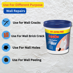 Wall Repair Putty Kit with Sandpaper Gloves Knife&Mixed Filler For Holes Cracks