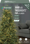 Premier Multi Action Treebrights 3000 LED Christmas Lights with 8 Hour Timer