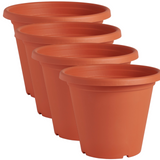 Clever Round Plastic Pots Garden Plant Growing Weather Resistant 30cm Terracotta