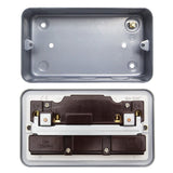 Metal Clad Socket 2 Gang Switched Socket Outlet Double Industrial Garage Bar13 A