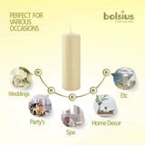 Bolsius Pillar 1 - 6 Candles Ivory Wedding Decor Events Church 130mm x 70mm 