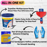 Wall Repair Putty Kit with Sandpaper Gloves Knife&Mixed Filler For Holes Cracks