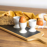 Chef Aid Egg Cup Set For Great Presentation Boiled Eggs Pack Of 4 White Plastic