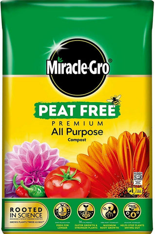 Miracle Gro All Purpose Enriched Compost Soil Potted Plant Peat Free 10L - 40L