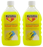 2 x Bartoline Concentrated Sugar Soap Removes Dirt, Grease & Nicotine 500ml