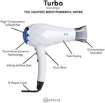 InStyler Professional Style Ceramic Turbo Ionic Hair Dryer Blower 2000W