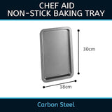 Chef Aid Non Stick Baking Tray Oven Sheets Roasting Cooking 30x21.5x1.5cm