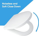 Soft Close Toilet Seat Bathroom D Shape WC Heavy Duty Seat One Button Release