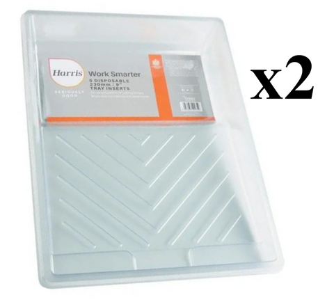 2 x Harris Seriously Good Paint Roller Disposable Tray Liners 9" Pack Of 5