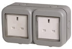 BG Weatherproof IP55 13Amp Unswitched 2 or 1 Gang Outdoor Electrical Socket