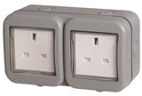 BG Weatherproof IP55 13Amp Unswitched 2 or 1 Gang Outdoor Electrical Socket