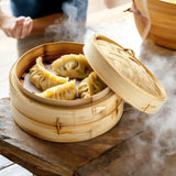 Handmade Chinese Bamboo Steamer Cooker Lid 2 Layer Tier - 10 inch 25cm