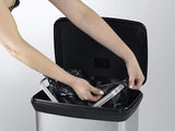 Curver Deco Black & Silver Pedal Bin Kitchen Bathroom Toilet Rubbish Dustbin