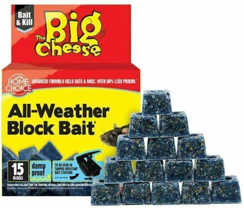 Big Cheese Rodent Poison Block Bait Killer Strong Strength Rat Mouse Control