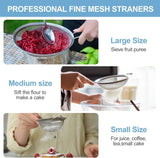 Chef Aid Metal Tea Strainer Mesh Sieve With Handle Draining & Washing All Food