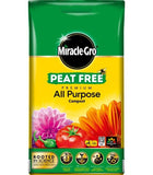 Miracle Gro All Purpose Peat Free Compost Soil Flower Beds Borders 10L - 40L