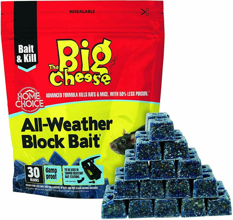 BIG CHEESE PROFESSIONAL STV STRENGTH BLOCK BAIT RAT & MOUSE KILLER POISON