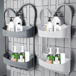 Shower Caddy Hanging Plastic Suction Over Door Bathroom Storage With Hooks