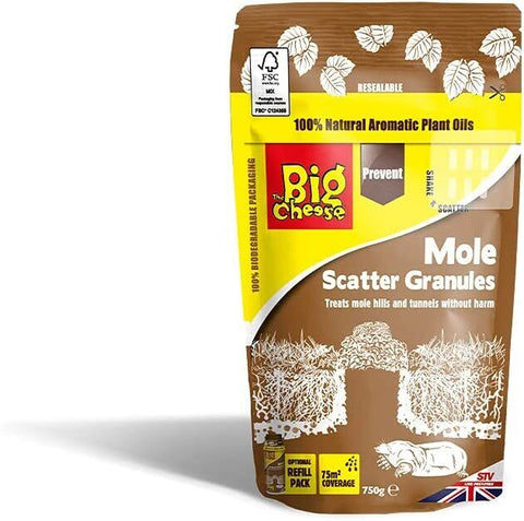 The Big Cheese Mole Scatter Granules Refill Humane Natural Mole Deterrent 750g