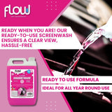 Flowchem Screen Wash All Seasons  UK Concentrate -5°C Temp Non Smear Blue Pink