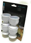 Chef Aid Egg Cup Set For Great Presentation Boiled Eggs Pack Of 4 White Plastic