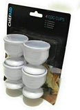 Chef Aid Egg Cup Set For Great Presentation Boiled Eggs Pack Of 4 White Plastic