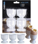 Chef Aid White Egg Cup Set Breakfast Boiled Novelty Egg Holder Kitchen Home Food