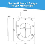 Soft Close Toilet Seat Bathroom D Shape WC Heavy Duty Seat One Button Release