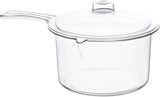 Easy Cook Small Sauce Gravy Milk Pan Microwave Saucepan With Lid 0.6L Clear