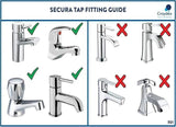 Croydex Removeable Push-Fit Secura Bath & Basin Shower Set Tap Connector White