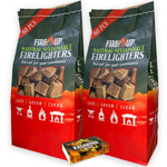 FIRE UP Natural Sustainable Firelighters for BBQs 60 pack and Kasabona Matches