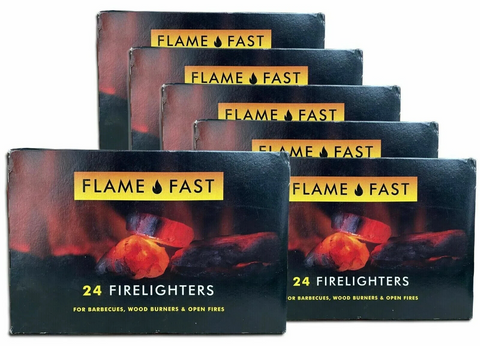 240 Fire Lighters FlameFast 10 Pack Long Burning Firelighter Bulk Hotspot Burner