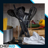 ChefAid Spaghetti Ladle Utensil Black Nylon Spoon Noodle Kitchen Cooking Tool