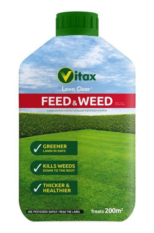 Vitax Green Up Liquid Lawn Feed Food & Weed Fertiliser Grass Care 1L 200sqm