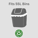 2 x 30 Swing Bin Liners Heavy Duty Large 55 Litre Extra Strong White Eco Bags