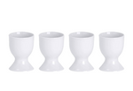 Chef Aid Egg Cup Set For Great Presentation Boiled Eggs Pack Of 4 White Plastic