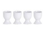 Chef Aid Egg Cup Set For Great Presentation Boiled Eggs Pack Of 4 White Plastic