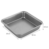 2x Chef Aid Non-Stick Bakeware Baking Oven Square Brownie Pan Dish Tin Tray 20cm